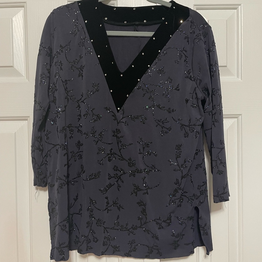 Elegant Glittery Purple Women's Top